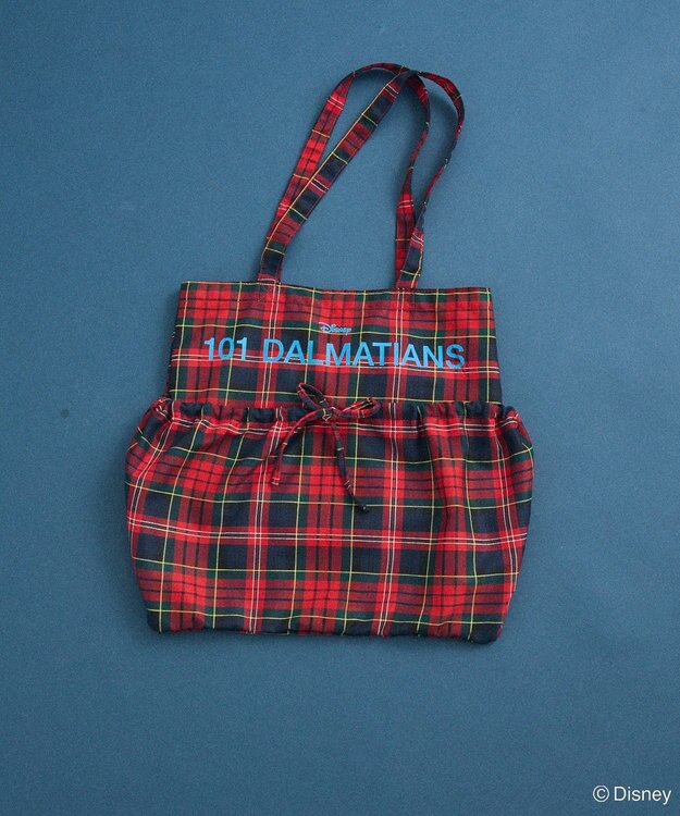 Green Parks １０１匹わんちゃん／チェック柄トートバッグ Red