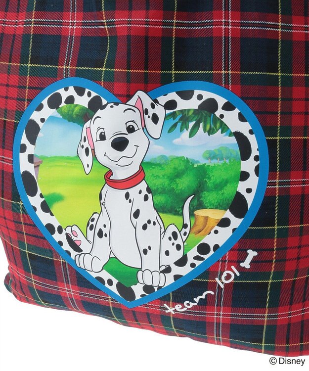 Green Parks １０１匹わんちゃん／チェック柄トートバッグ Red