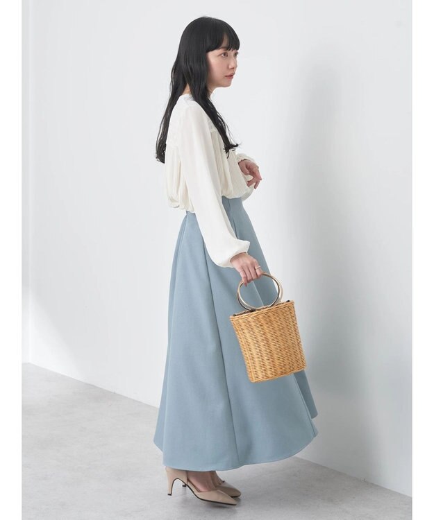 earth music&ecology レースプリーツブラウス Off White