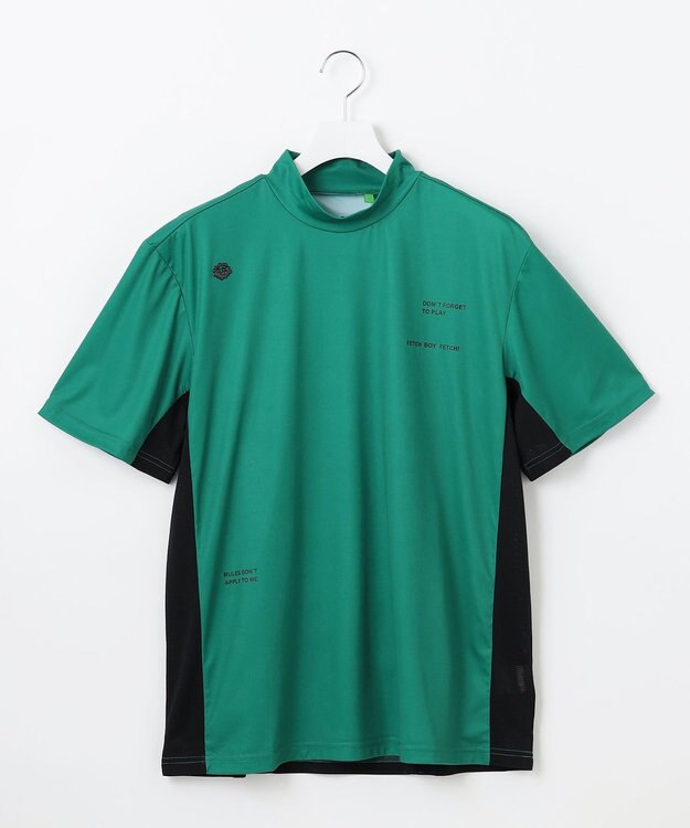 PW CIRCULUS 【吸水速乾 / UV遮蔽率96.3% UVカット / ストレッチ】【MEN】メッシュコンビモックネックT ゴルフ グリーン系