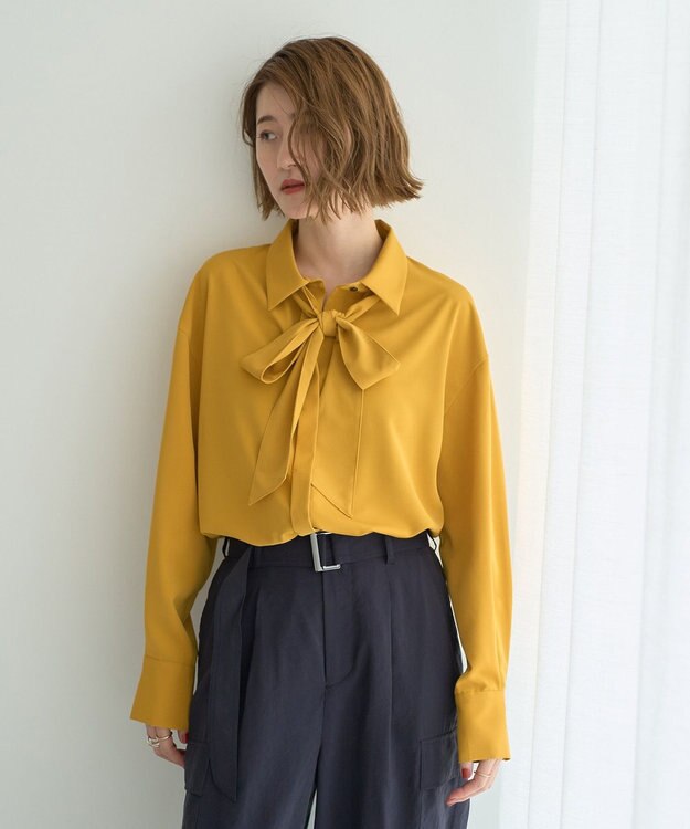 YECCA VECCA 2wayボウタイシャツ Mustard