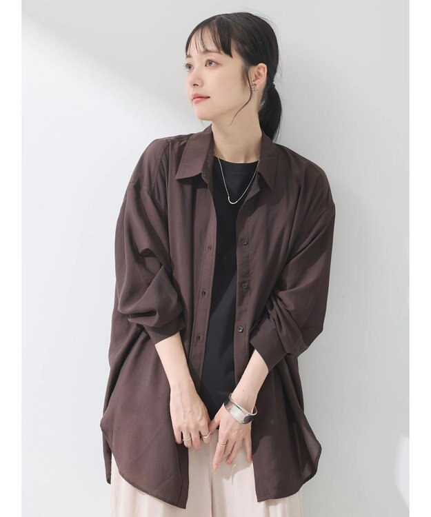 earth music&ecology シアーシャツ Brown