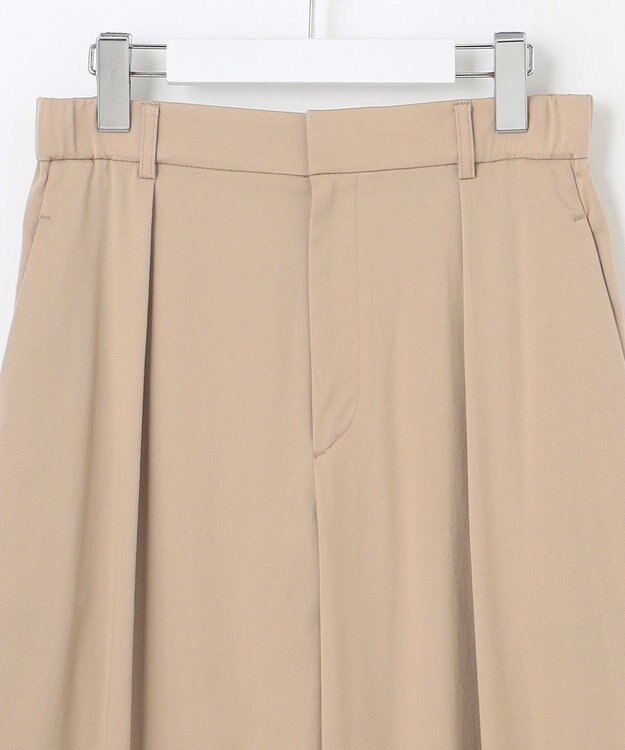 自由区 L 【セットアップ対応・洗える】ドレープツイルワイド パンツ ベージュ