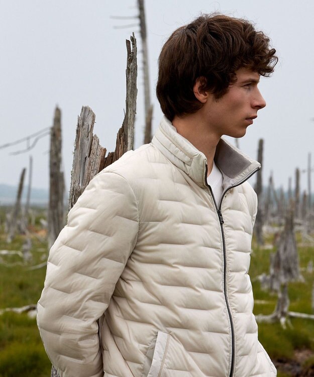 JOSEPH ABBOUD 【キングサイズ・軽量/ポケッタブル/撥水】 2WAYストレッチ・パッカブル ダウン ブルゾン アイボリー系