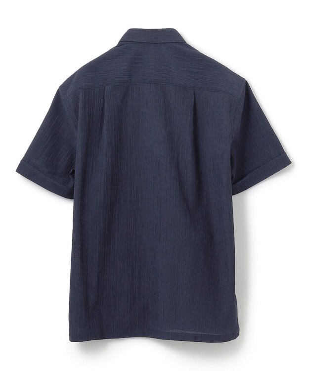 JOSEPH HOMME 新素材【通気性/洗える/ストレッチ】トリコワッシャーストレッチ　レギュラーカラー半袖シャツ ネイビー系