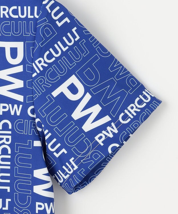 PW CIRCULUS 【UVカット / 吸水速乾 / 伸縮性抜群】【WOMEN】PWロゴ柄モック サックスブルー系5