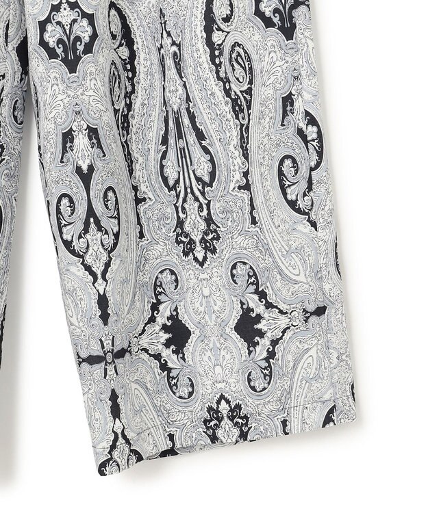 23区 【洗える】Rattiドローイングペイズリープリント ワイド パンツ ブラックプリント