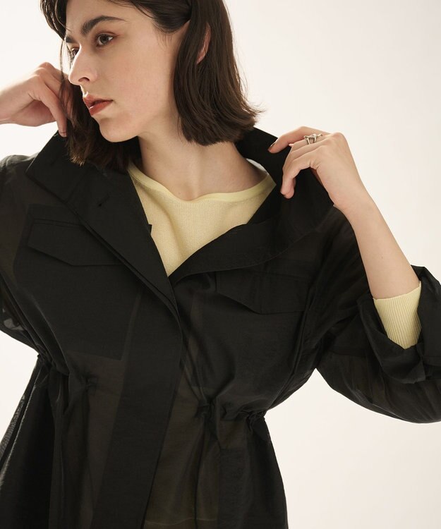 uncrave シアーオーガンジー ミリタリーブルゾン ブラック