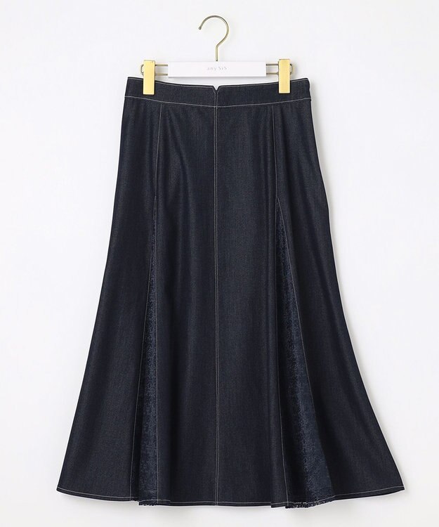 ANY SIS 【洗える】デニムライクシャンブレー スカート シャンブレーブルー