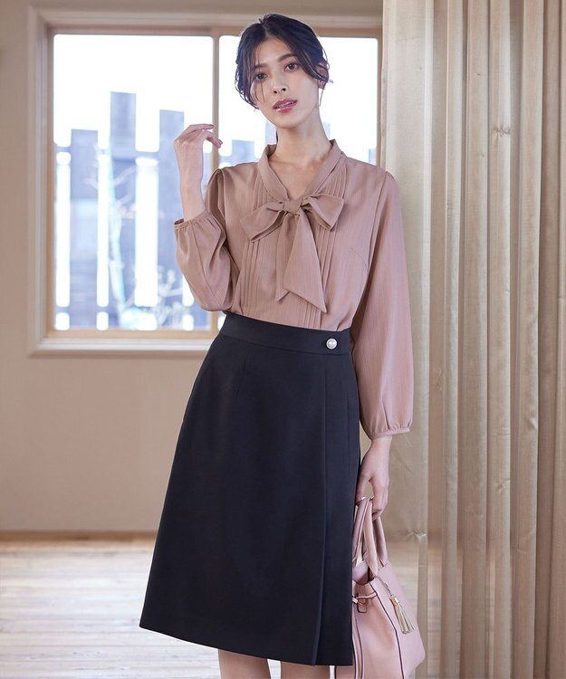 Tiaclasse 【新色追加・洗える】リボンタイブラウス ピンク