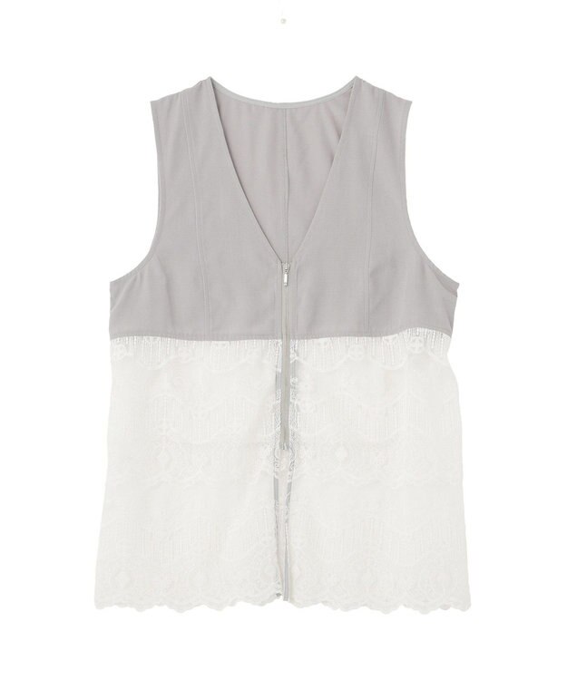 Green Parks レースドッキングＺＩＰベスト Light Gray
