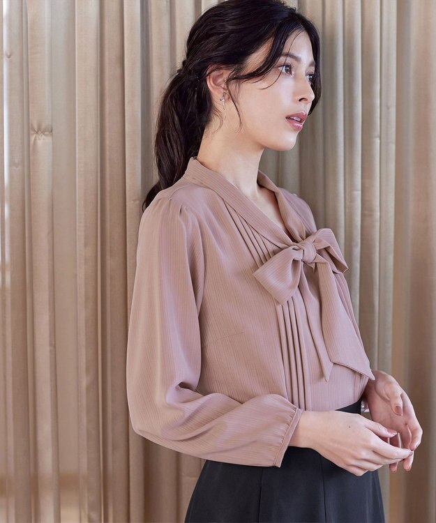 Tiaclasse 【新色追加・洗える】リボンタイブラウス ピンク