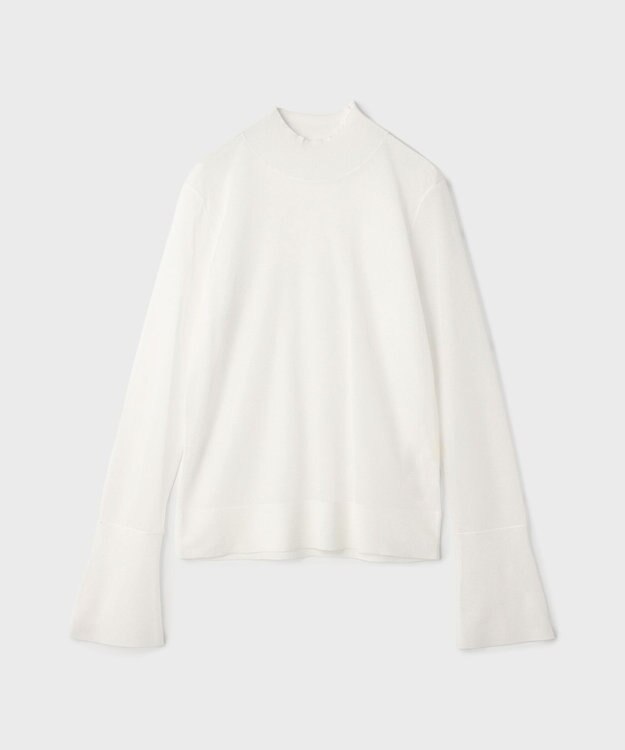GRACE CONTINENTAL シアーハイネックニットトップ ホワイト
