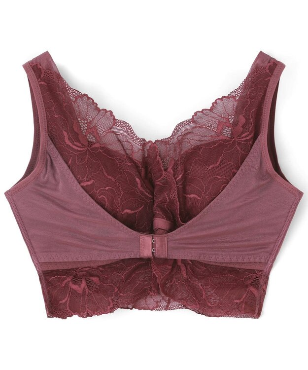 San-ai Resort（三愛水着楽園） 毎日らくちん 楽しくバストケアもちもちナイトブラ【ナイト＆ディブラ】フロントホックあり 【northerly】 バーガンディ