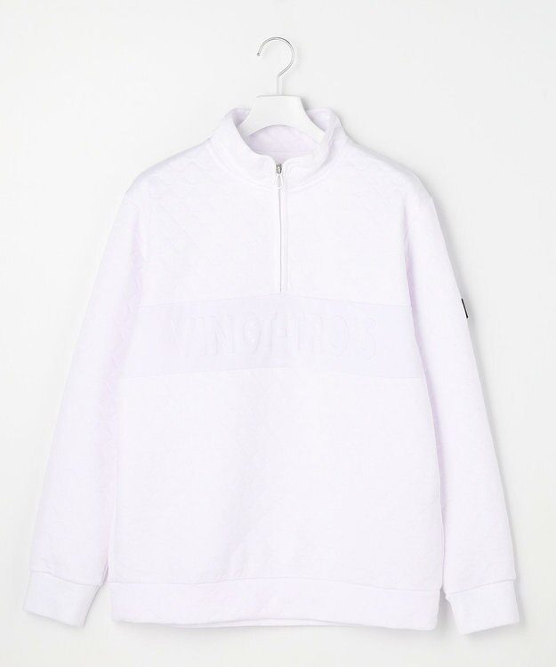 23区GOLF 【MEN】ウェーブキルトジャガードプルオーバー ホワイト系