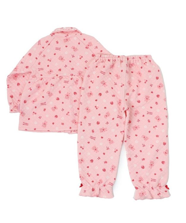 Mother garden マザーガーデン くまちゃん キッズ 長袖 長ズボン パジャマ 100/110/120/130/140 cm ピンク（淡）