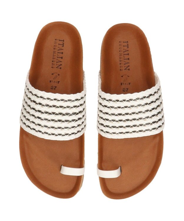 INTER-CHAUSSURES 【ITALIAN SHOEMAKERS】サムリングトングフットベッドサンダル ブラック