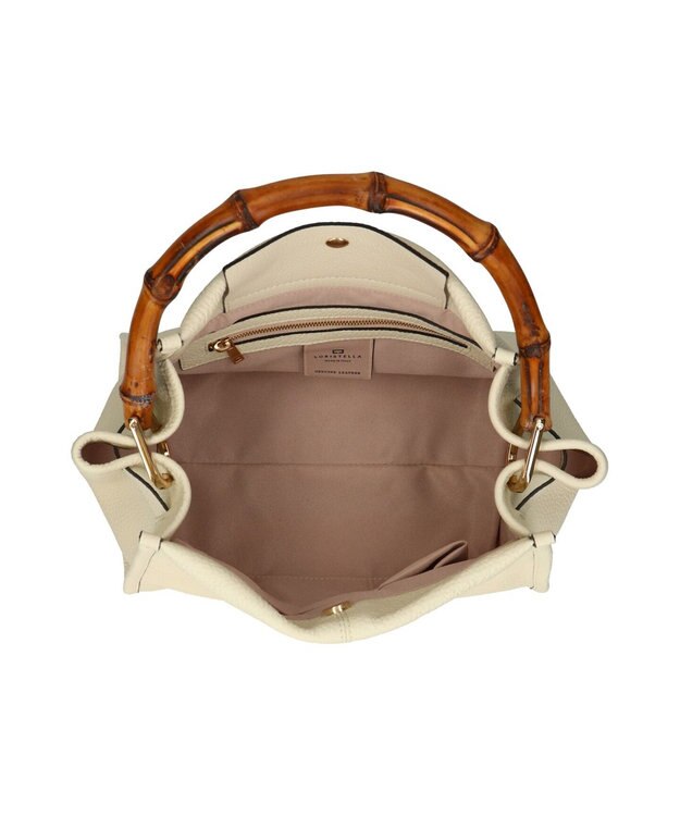 INTER-CHAUSSURES 【LORISTELLA】バンブーハンドルレザーバッグ アイボリー