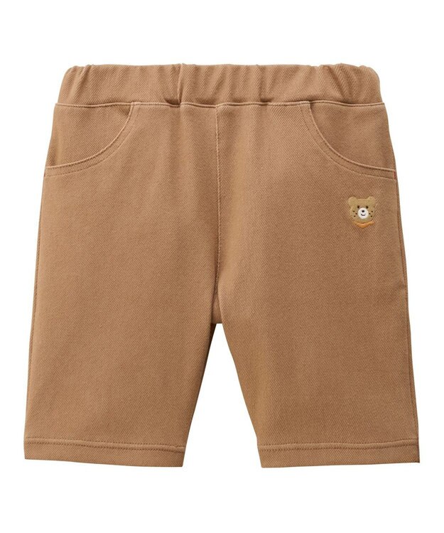 MIKI HOUSE HOT BISCUITS 【80-120cm】【Everyday Series】ワンポイント ストレッチ6分丈パンツ ベージュ