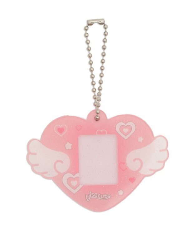 WEGO 【痛バ＆推し活グッズ】ハートエンジェルIDフォトケースキーホルダー ピンク