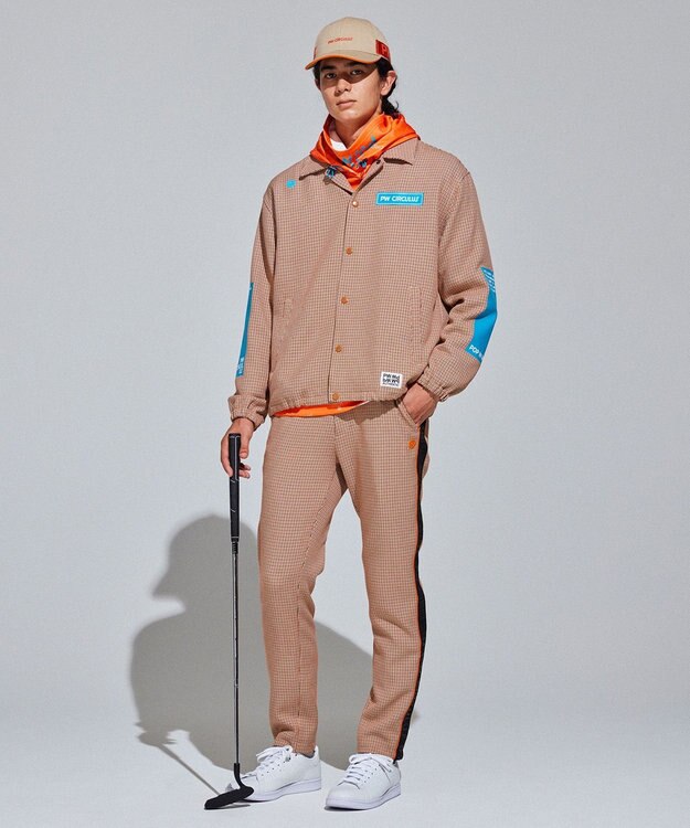 PW CIRCULUS 【MEN】CLASSICAL×SPORTY　チェック柄コーチジャケット オレンジ系5