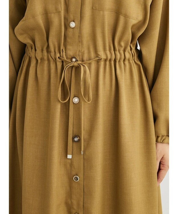 Green Parks ・ＥＬＥＮＣＡＲＥ　ＤＵＥ　イロイロ釦ドロストワンピース Yellow