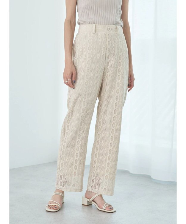 earth music&ecology フラワーレースパンツ Ivory