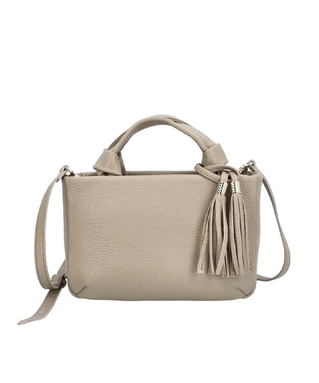 Atelier nuu 日本製 タッセルレザー loop ミニボストン グレージュ