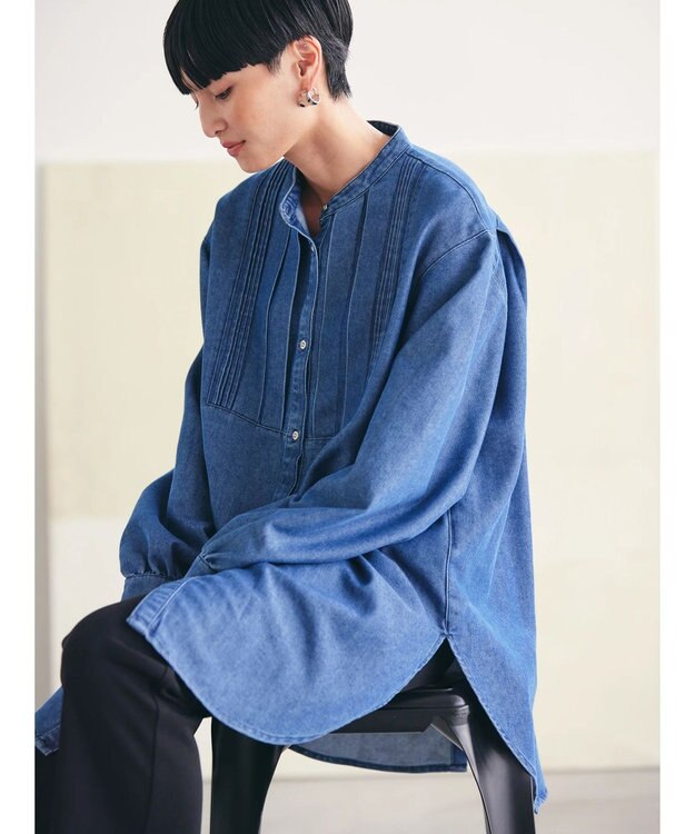 AMERICAN HOLIC デニムブザムバックボタンチュニック Indigo