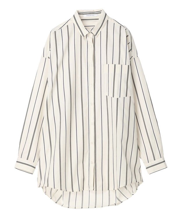 AMERICAN HOLIC ドビーストライプシャツチュニック Stripe Ivory