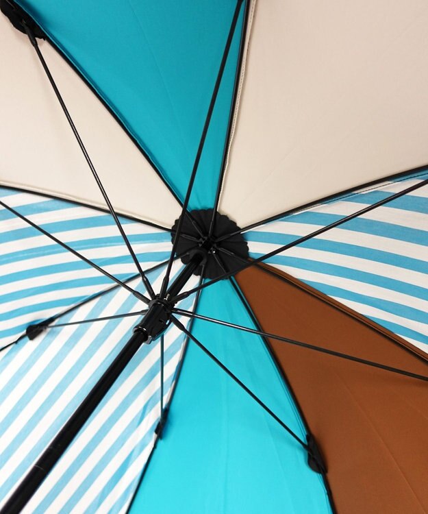 +RING UNISEX  プラスリング 雨傘（長）60cm BLU T1330 2重張り傘 水色