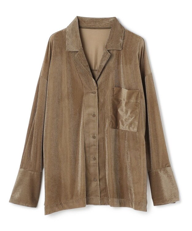 uncrave シアーベロアリブ シャツ ブラウン