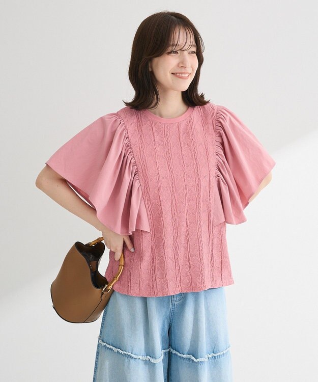 Green Parks ・ＳＵＧＡＲ　ＳＰＯＯＮ　ラッフルスリーブＴＥＥ Pink