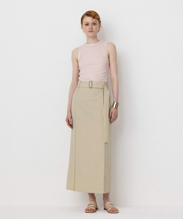 NAVE 【Nave・セットアップ可】ウールポリエステルツイルスカート ベージュ系