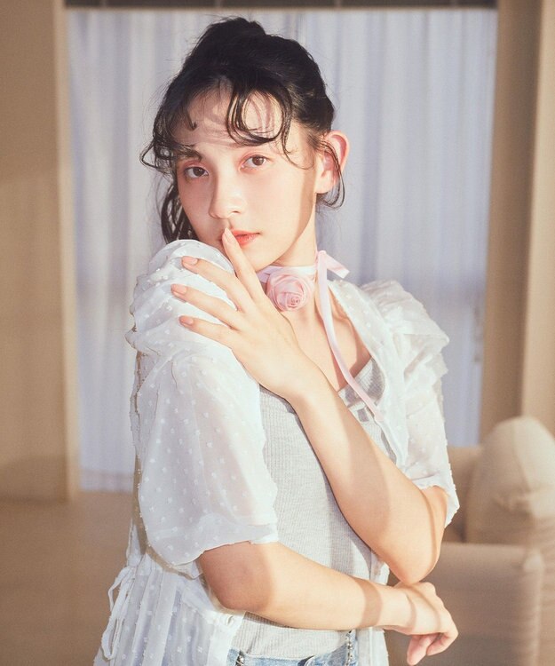 earth music&ecology ドットドビーシアー羽織ワンピース White