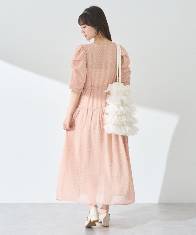 earth music&ecology ドットドビーシアー羽織ワンピース Pink