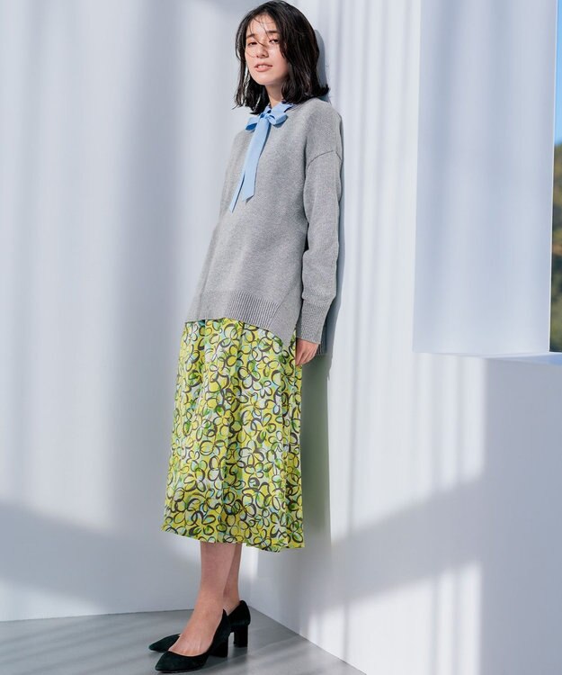 組曲 プランタンプリント フレアスカート イエロー系5