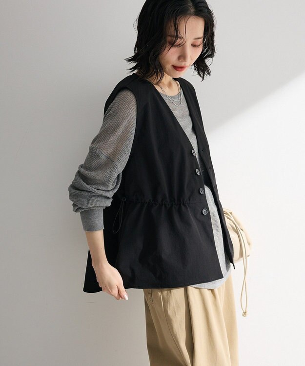 Green Parks ドロストフレアベスト Black