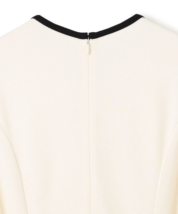 GRACE CONTINENTAL 配色ポンチフレアワンピース ホワイト