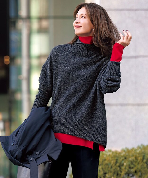 UNFILO マイビューティーニット タートルネック [NEW]レッド