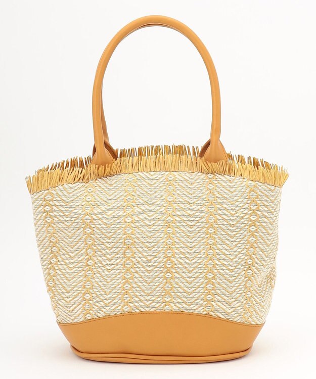 UNBILLION cachecache ポリプロピレンフリンジトートバッグ マスタード