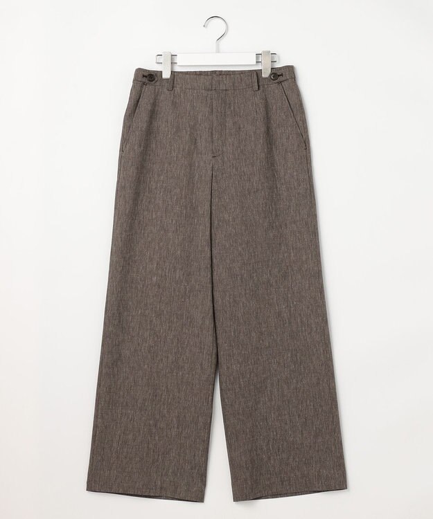 J.PRESS LADIES リネンバイオシャンブレー ワイド パンツ ブラウン系
