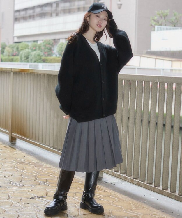 WEGO 【ユニセックス着用ITEM/MLサイズ展開】クロップドカーディガン ブラック