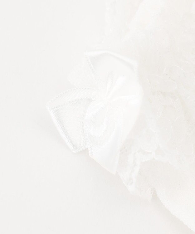 ANY KIDS 【日本製】レース花柄ラメショートソックス アイボリー系