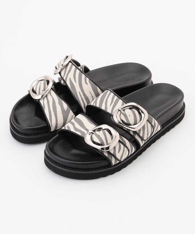 ICB 【CLASSY.掲載】コンフォートサンダル グレーゼブラ