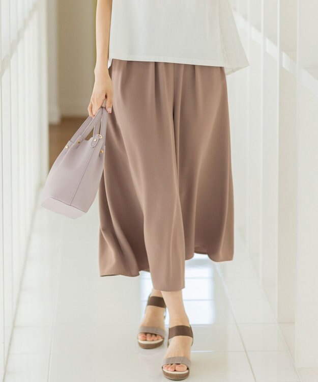 ANY SIS 【洗える】トロミワイドタック パンツ