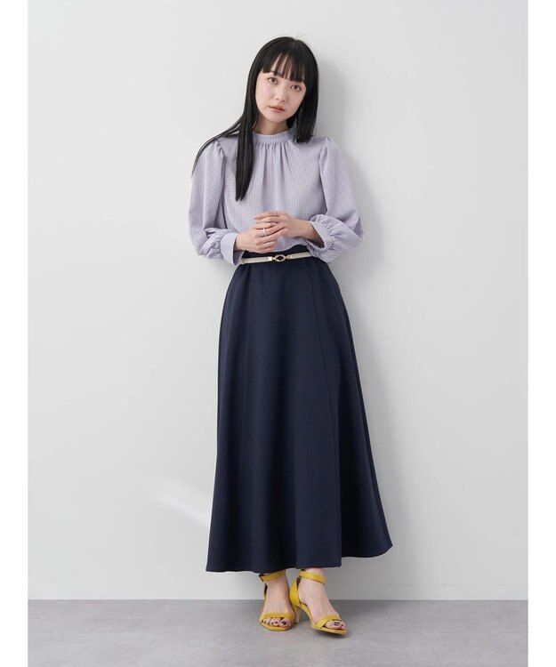 earth music&ecology すきな丈フレアスカート Navy