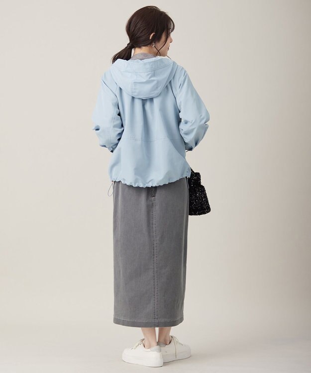 ANY SIS S 【撥水・UVカット・花粉ガード】2WAYラグランフーディ ブルゾン スカイブルー