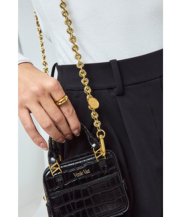 style code 【VerdeVari/ヴェルデヴァリ】コインパーツ付チェーンショルダーベルト KNOT CHAIN