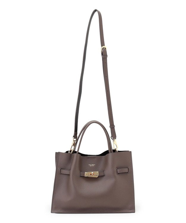 23区 VIOLAd'ORO イタリアンWフェイスレザー トートバッグ ダークブラウン系